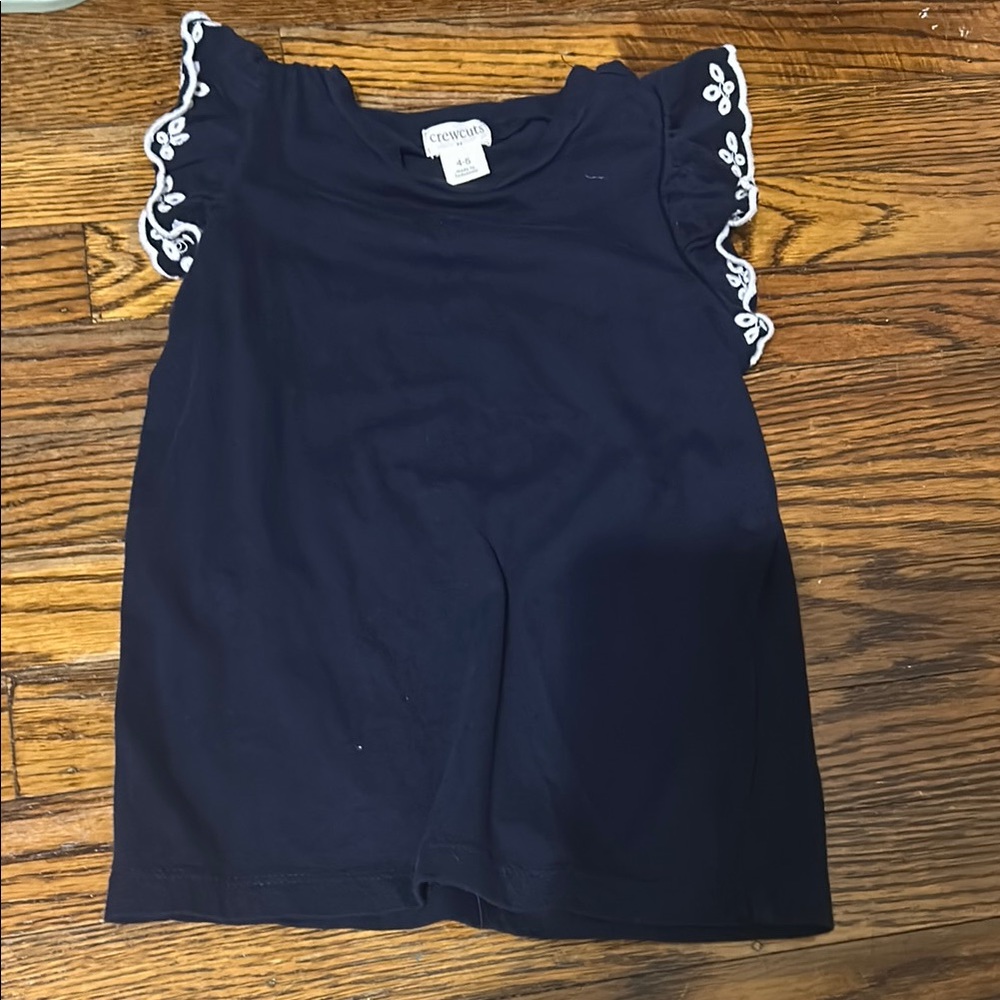 Crewcuts Navy Top with White Trim size 4-5 girls